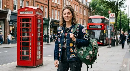 patches on jackets and bags